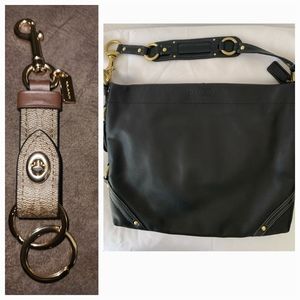 EUC~COACH BUNDLE~CARLY SLIM HOBO & NWOT COACH KEY CHAIN
